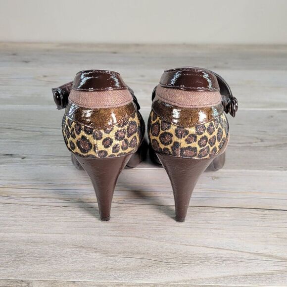 Not Rated Brown Open Toe Heels Sz 6.5 - Picture 5 of 10